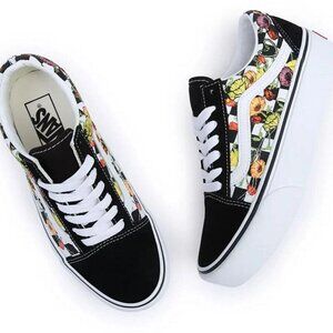 VANS OLD SKOOL PLATFORM POPPY CHECKERBOARD BLACK/MULTI SZ W 5.5/M4 SKATE SHOES.